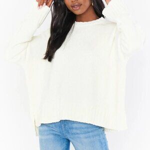 Show Me Your‎ MuMu Jesse Sweater Cream Chenille Knit- Women's Small